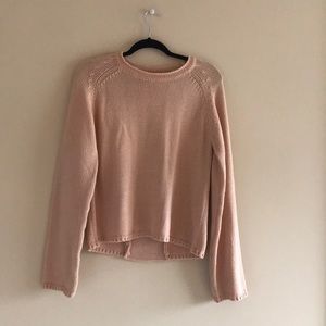 Light Pink Sweater with Open Back Detail NWOT